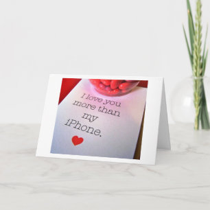 CARTES POUR FÊTES ANNUELLES J'AI BESOIN DE MON IPHONE POUR ÉCRIRE "JE T'AIME" 