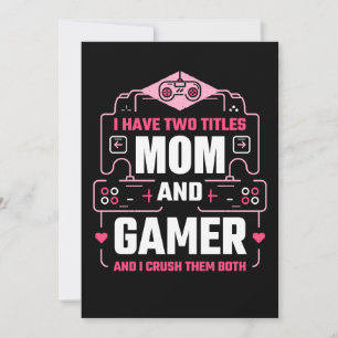 CARTES POUR FÊTES ANNUELLES J'AI DEUX TITRES MOM ET GAMER