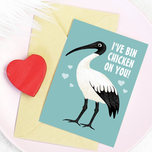 Cartes Pour Fêtes Annuelles J'ai du poulet sur vous - Ibis Valentines (if your crush is a true-blue Aussie legend, this bin chicken Valentine’s card is a sure fire winner.)