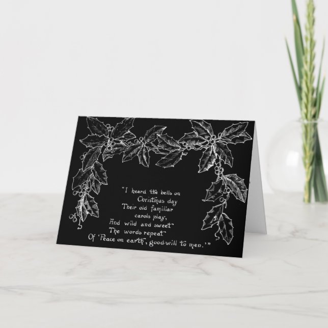 Cartes Pour Fêtes Annuelles J'Ai Entendu Les Cloches Le Jour De Noël (Devant)