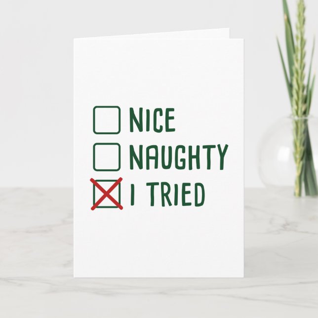 Cartes Pour Fêtes Annuelles J'ai essayé (Devant)