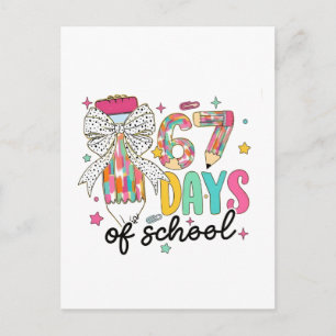 Cartes Pour Fêtes Annuelles J'ai survécu 67 jours d'école 100 jours d'école