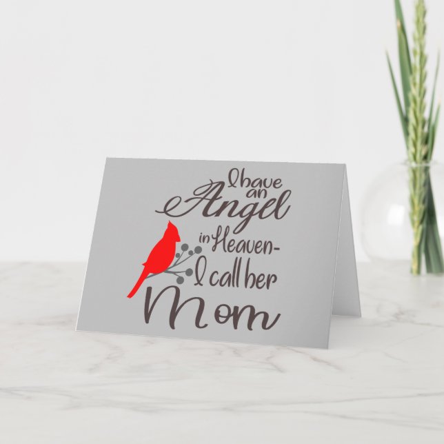 Cartes Pour Fêtes Annuelles J'ai un ange au ciel Cardinal (Devant)