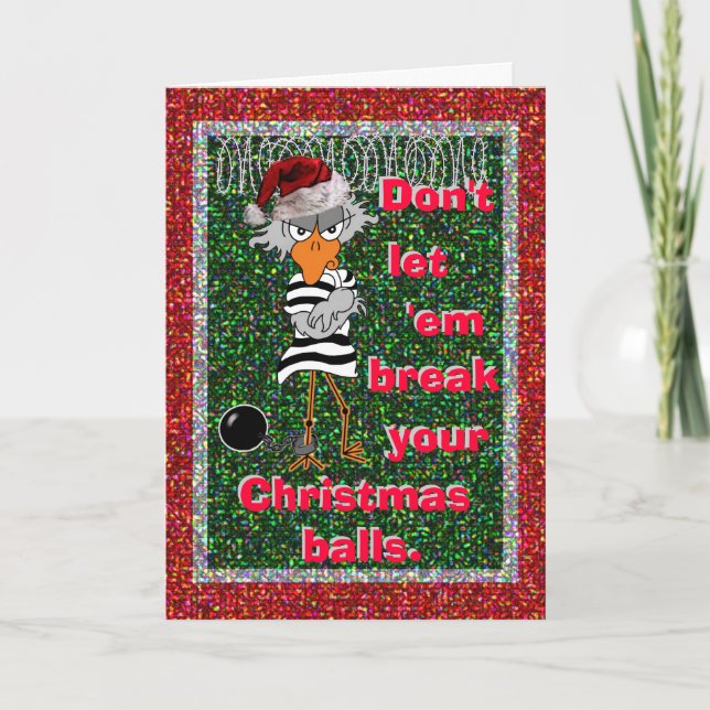 Cartes Pour Fêtes Annuelles Jailbird : Noël en prison (Devant)