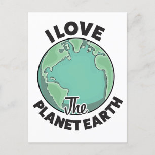 Cartes Pour Fêtes Annuelles J'Aime La Planète Terre