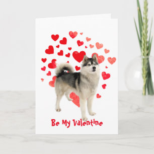 Cartes Pour Fêtes Annuelles J'Aime le chien Husky Valentine