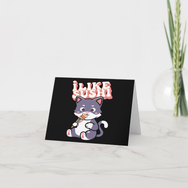 Cartes Pour Fêtes Annuelles J'Aime Le Sushi (Devant)