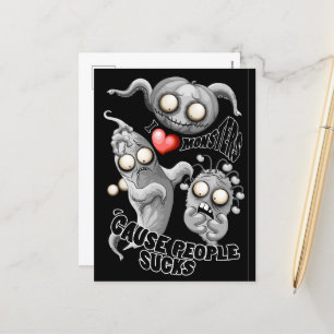 Cartes Pour Fêtes Annuelles J'aime les monstres parce que les gens aiment les 