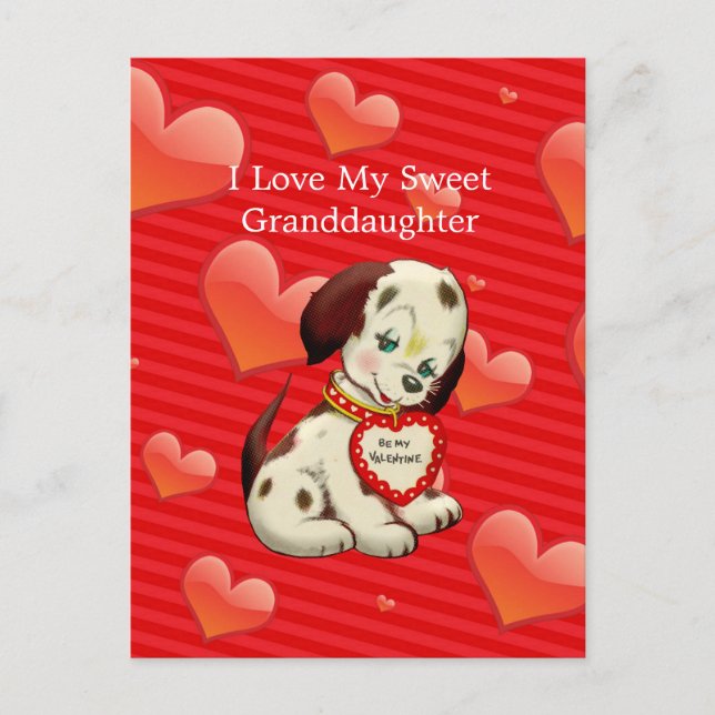 Cartes Pour Fêtes Annuelles J'aime ma petite-fille adorable...Valentine souhai (Devant)