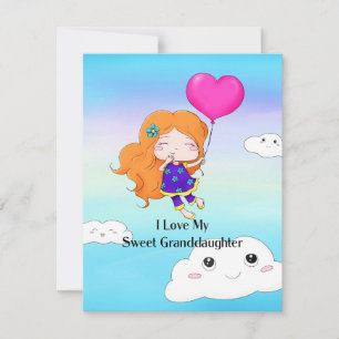 Cartes Pour Fêtes Annuelles J'Aime Ma Petite-Fille Douce...embrasser