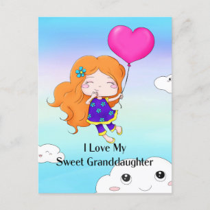 Cartes Pour Fêtes Annuelles J'Aime Ma Petite-Fille Douce...embrasser Ho