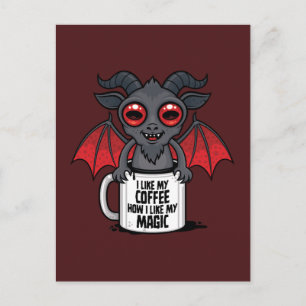 Cartes Pour Fêtes Annuelles J'aime mon café comme j'aime ma magie