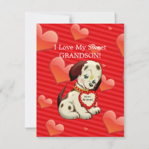 Cartes Pour Fêtes Annuelles J'aime mon gentil petit-fils...Valentine souhaite