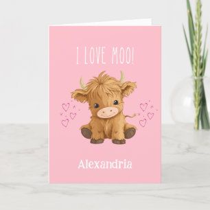 Cartes Pour Fêtes Annuelles J'aime Moo Highland Cow Valentine