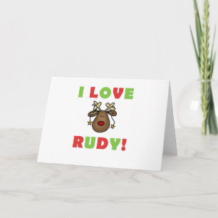 Cartes Pour Fêtes Annuelles J'Aime Rudy Reindeer