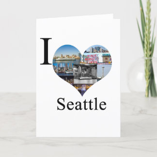 Cartes Pour Fêtes Annuelles J'aime Seattle