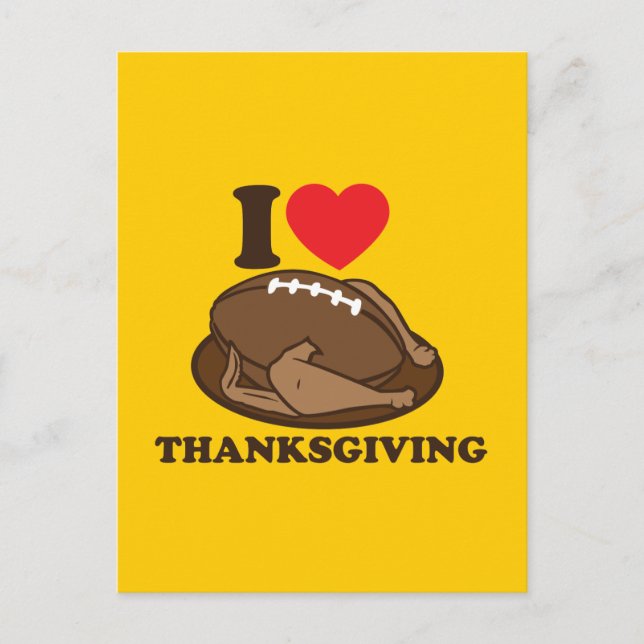 Cartes Pour Fêtes Annuelles J'aime Thanksgiving (Devant)