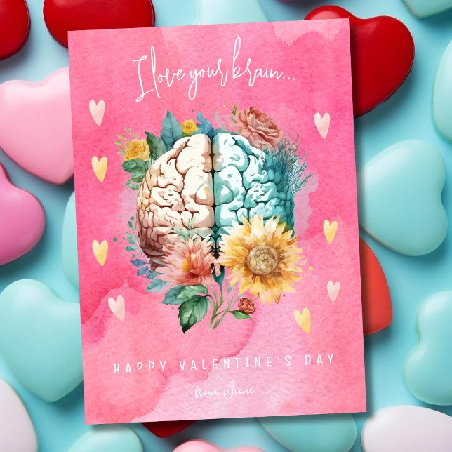 Cartes Pour Fêtes Annuelles J'aime ton cerveau drôle pour la Saint Valentin (Créateur téléchargé)