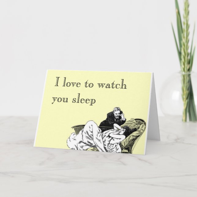Cartes Pour Fêtes Annuelles J'aime vous observer dormir (Devant)