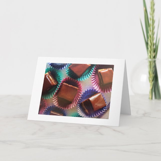 CARTES POUR FÊTES ANNUELLES J'AIME "VOUS" PLUS QUE LE CHOCOLAT (Devant)
