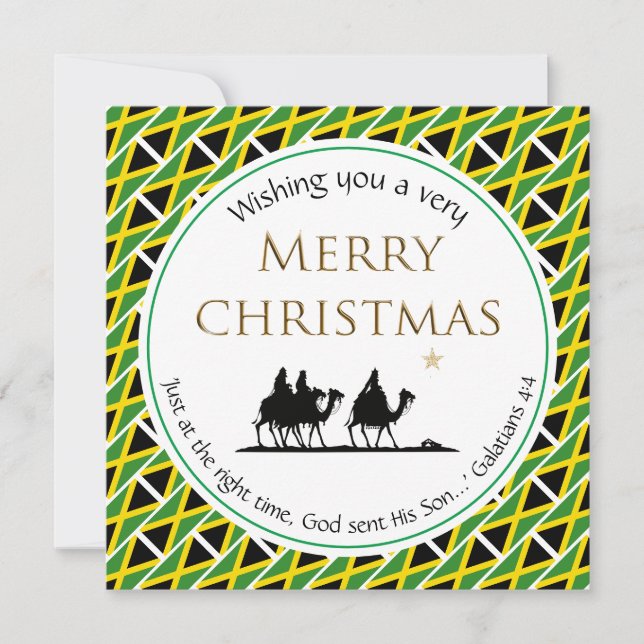 Cartes Pour Fêtes Annuelles JAMAICA FLAG Trois hommes sages Noël jamaïcain (Devant)