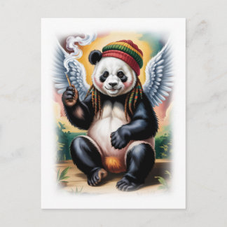 Cartes Pour Fêtes Annuelles Jamaican Angel Panda takes a break on a White