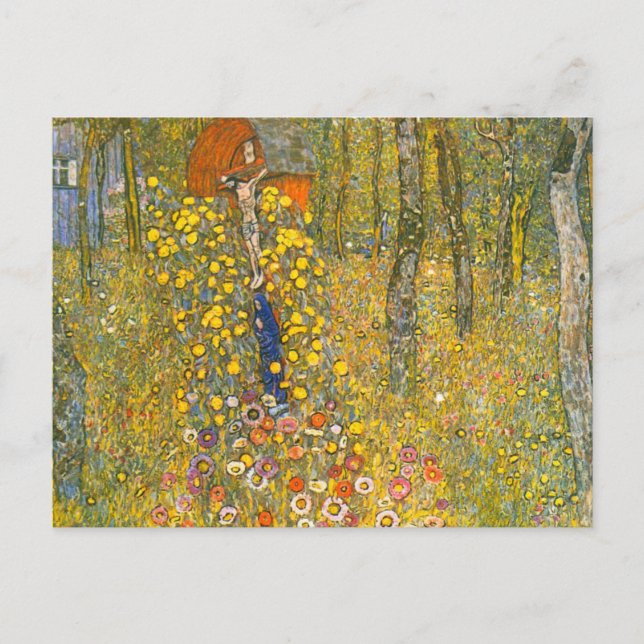 Cartes Pour Fêtes Annuelles Jardin agricole Gustav Klimt avec Crucifix (Devant)