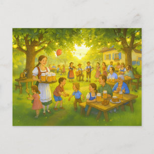 Cartes Pour Fêtes Annuelles Jardin bavarois ensoleillé en été