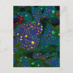 Cartes Pour Fêtes Annuelles Jardin de nuit d'été Lapin endormi Collage