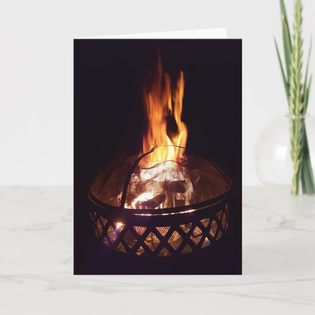 Cartes Pour Fêtes Annuelles Jardin Flamme Flamme Le Bois Brûle (Devant)