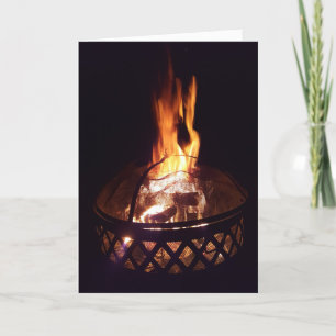 Cartes Pour Fêtes Annuelles Jardin Flamme Flamme Le Bois Brûle