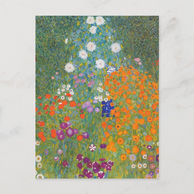 Cartes Pour Fêtes Annuelles Jardin Fleur Vibrant - Gustav Klimt (Devant)