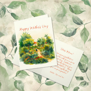 Cartes Pour Fêtes Annuelles Jardin Floral vintage Fête des Mères