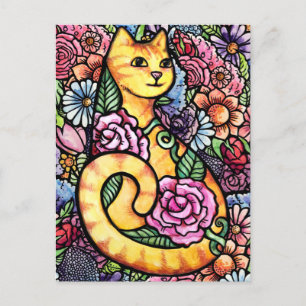 Cartes Pour Fêtes Annuelles Jardin Orange Tabby Chat