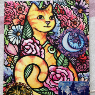 Cartes Pour Fêtes Annuelles Jardin Orange Tabby Chat