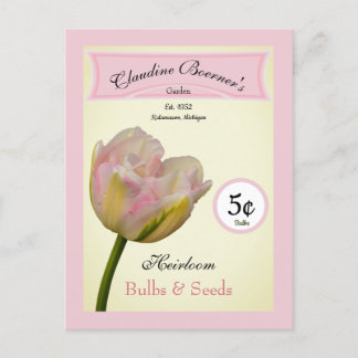 Cartes Pour Fêtes Annuelles Jardin personnalisé de tulipe d'ampoules et de