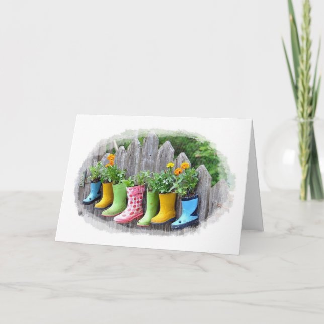 CARTES POUR FÊTES ANNUELLES JARDIN SPRINGTIME JOIY ET SOUHAITS PÂQUES (Devant)