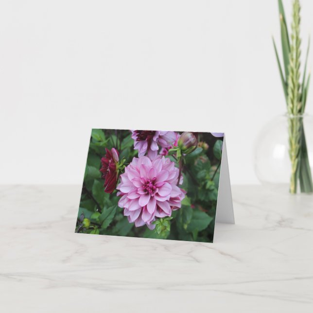 Cartes Pour Fêtes Annuelles Jardin Violet Daliha en Fleur (Devant)