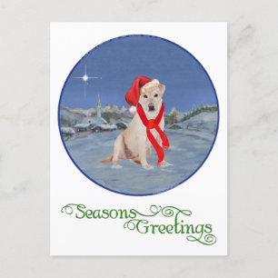 Cartes Pour Fêtes Annuelles Jaune Labrador Retriers Noël