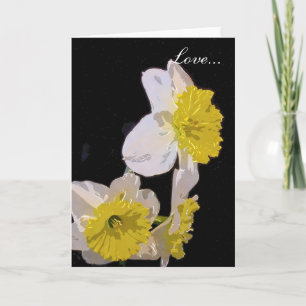 Cartes Pour Fêtes Annuelles Jaune sur l'eau blanche Daffodique couleur