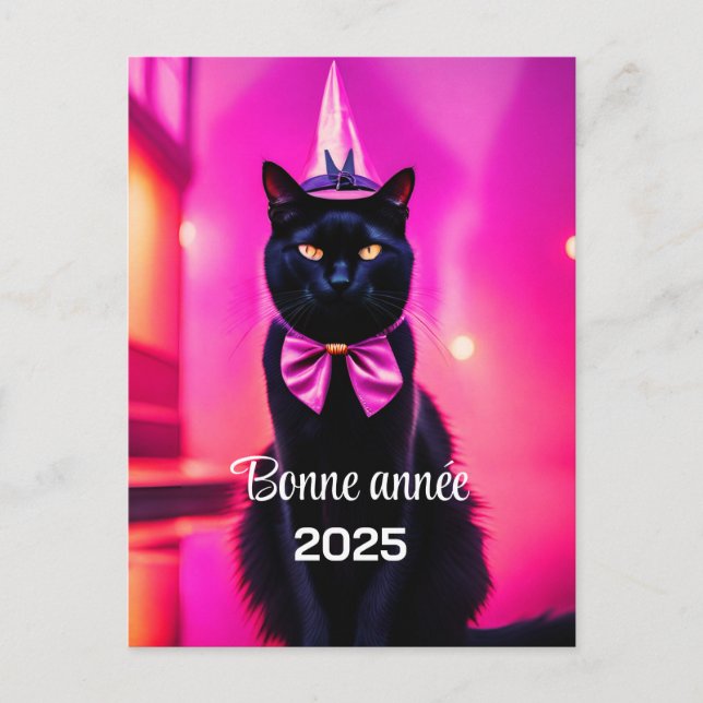 Cartes Pour Fêtes Annuelles Jazzy Kitty - Bonne année (Devant)