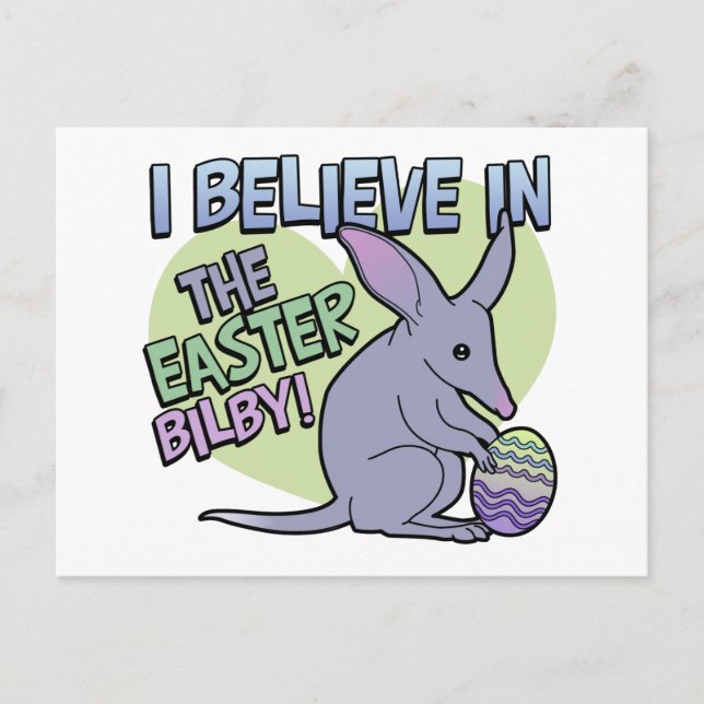 Cartes Pour Fêtes Annuelles Je crois au Bilby de Pâques (Devant)