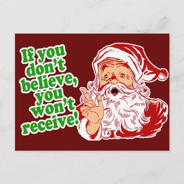 Cartes Pour Fêtes Annuelles Je crois au Père Noël (Devant)
