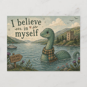 Cartes Pour Fêtes Annuelles Je crois en moi-même Monstre du Loch Ness fantaisi