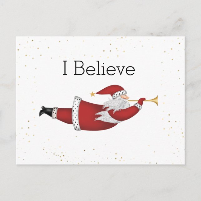 Cartes Pour Fêtes Annuelles Je crois voler Père Noël (Devant)