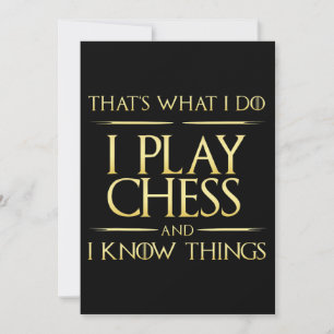 Cartes Pour Fêtes Annuelles je joue aux échecs et je connais des choses joueur