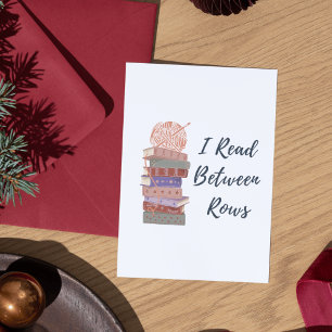 Cartes Pour Fêtes Annuelles Je lis entre les rangs Livre de tricot au crochet