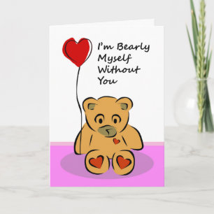 Cartes Pour Fêtes Annuelles Je me suis embêté sans toi, Mlle Valentine