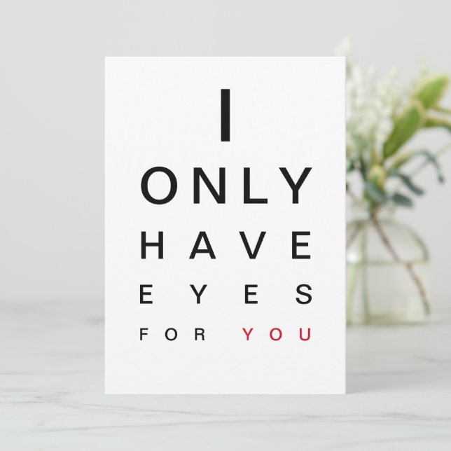 CARTES POUR FÊTES ANNUELLES JE N'AI QUE DES YEUX POUR VOUS (Debout devant)