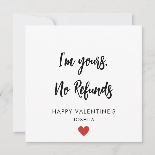 Cartes Pour Fêtes Annuelles Je ne suis pas votre remboursement Romantic Happy  (Devant)